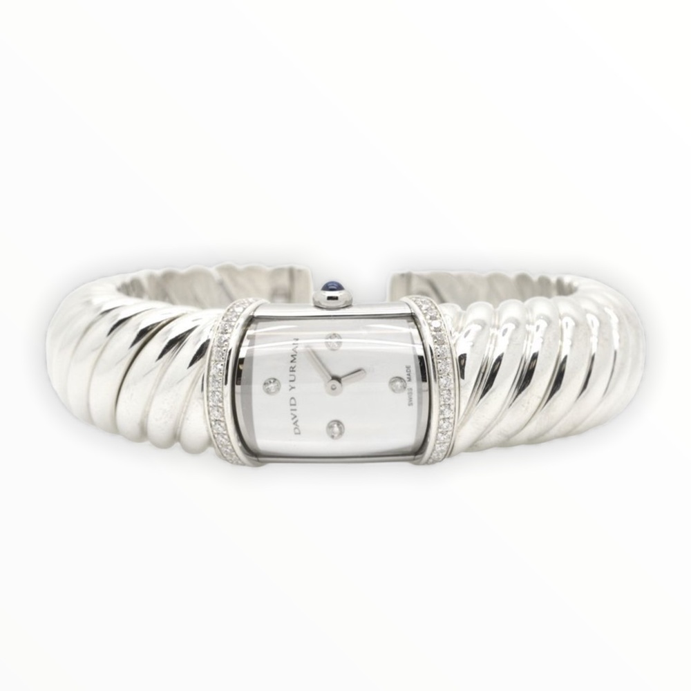 David Yurman T-209M 925 Diamond Bezel Cuff watch